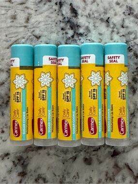 Carmex Limited Edition Sugar Cookie Lip Balm sealed NWT! 5 Sticks! Safety sealed
